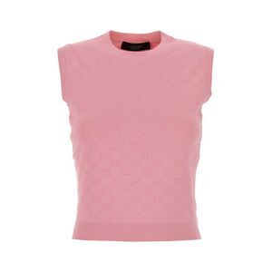 Gucci Women Pink Gg Jacquard Vest